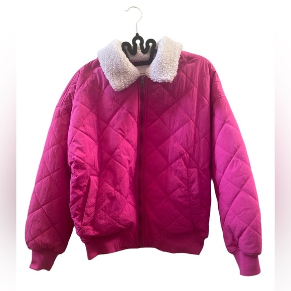 Thread and Supply Faux Shearling Collar Dad Style Jacket for Women - Picture 2 of 11